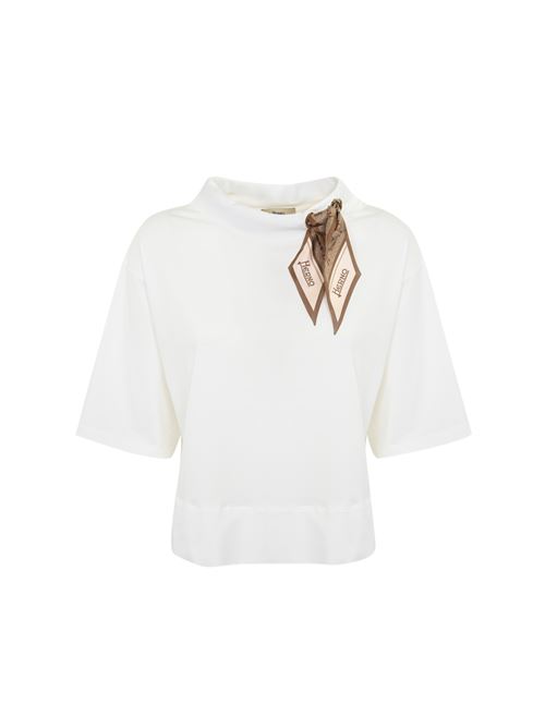 T-shirt con foulard in cotone bianco Herno | JG000203D 520031000
